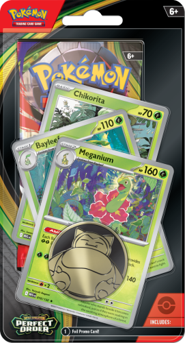 Przejdź do produktu Pokémon TCG: Mega Evolution - Perfect Order - Premium Checklane Blister - Meganium/Bayleef/Chikorita