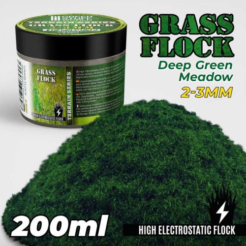 Przejdź do produktu Static Grass Flock 2-3mm - DEEP GREEN MEADOW - 200 ml