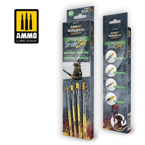 Przejdź do produktu Ammo: Wargaming Universe - Dry Brush Land Brush Set