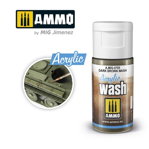 Przejdź do produktu Ammo: Acrylic Wash - Dark Brown Wash