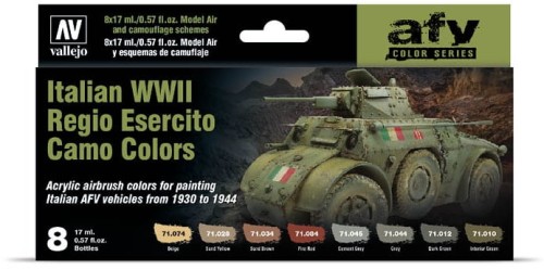 Przejdź do produktu Vallejo: 71.645 - AFV - Italian WWII Regio Esercito Camo Colors (8x17 ml)