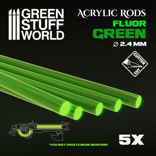 Przejdź do produktu Acrylic Rods - Round 2.4 Mm Fluor Green