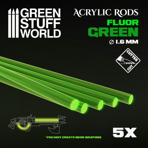 Przejdź do produktu Acrylic Rods - Round 1.6 Mm Fluor Green