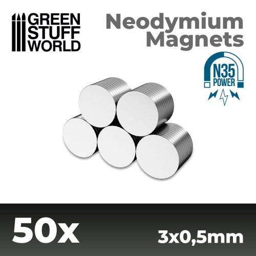 Przejdź do produktu Neodymium Magnets 3x0'5mm - 50 Units (N35)