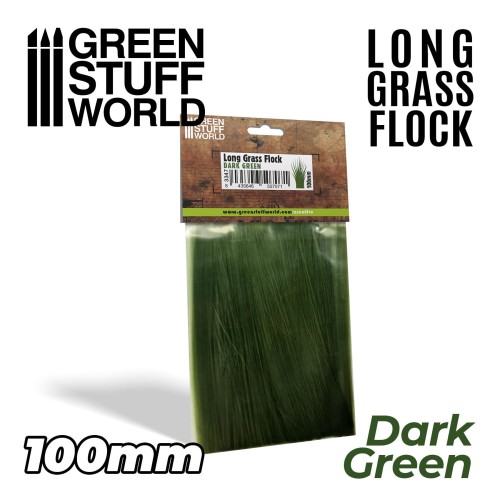 Przejdź do produktu Long Grass Flock 100mm - Dark Green